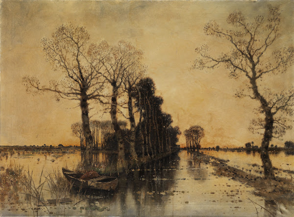 Moorlandschaft mit überschwemmter Allee