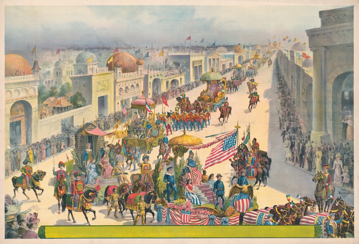 Parade of floats setting 1900