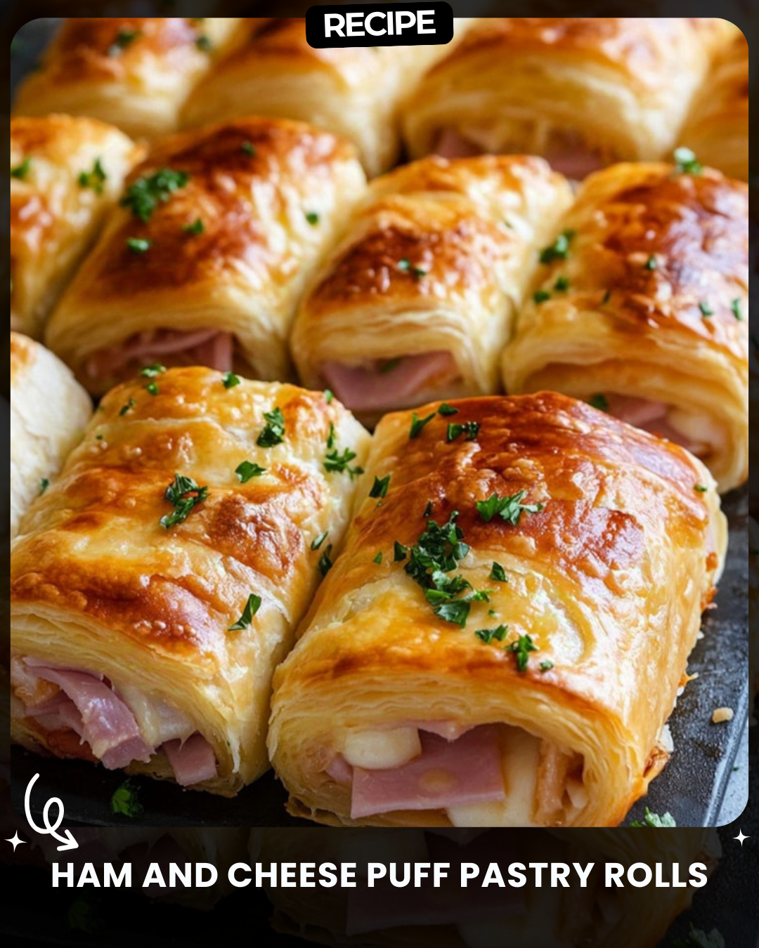 Ham and Cheese Puff Pastry Rolls