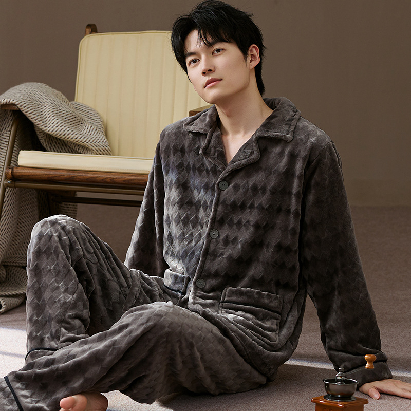 Men's Pajama Set, Flannel, Warm