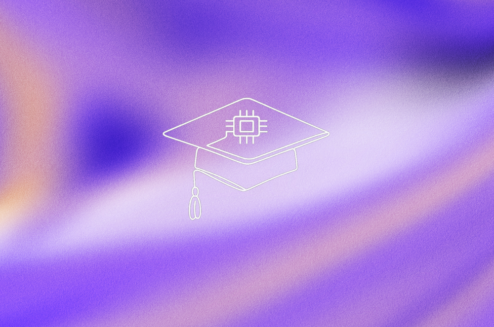 AI in higher education – students working with digital learning tools in a modern lecture hall