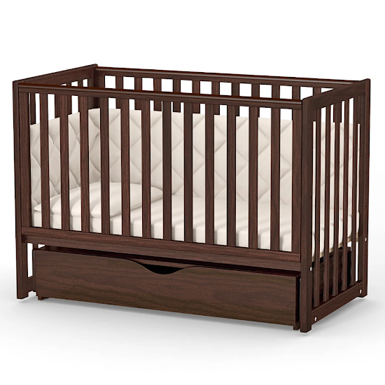 Кровать Верес ЛД13 с маятником и шухлядой съемная спица орех/коричневый