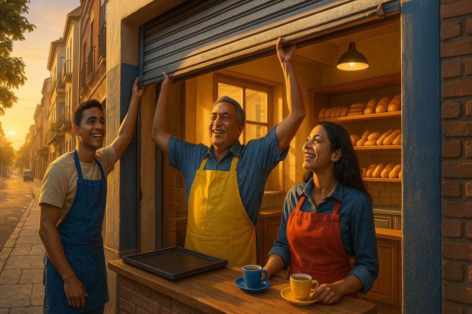 Venezolanos abriendo un pequeño local tras adquirir un traspaso