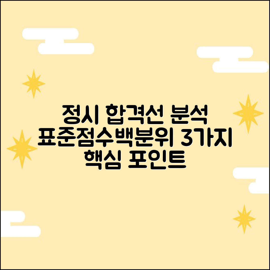 정시 합격선: 표준점수/백분위 3가지 핵심 분석