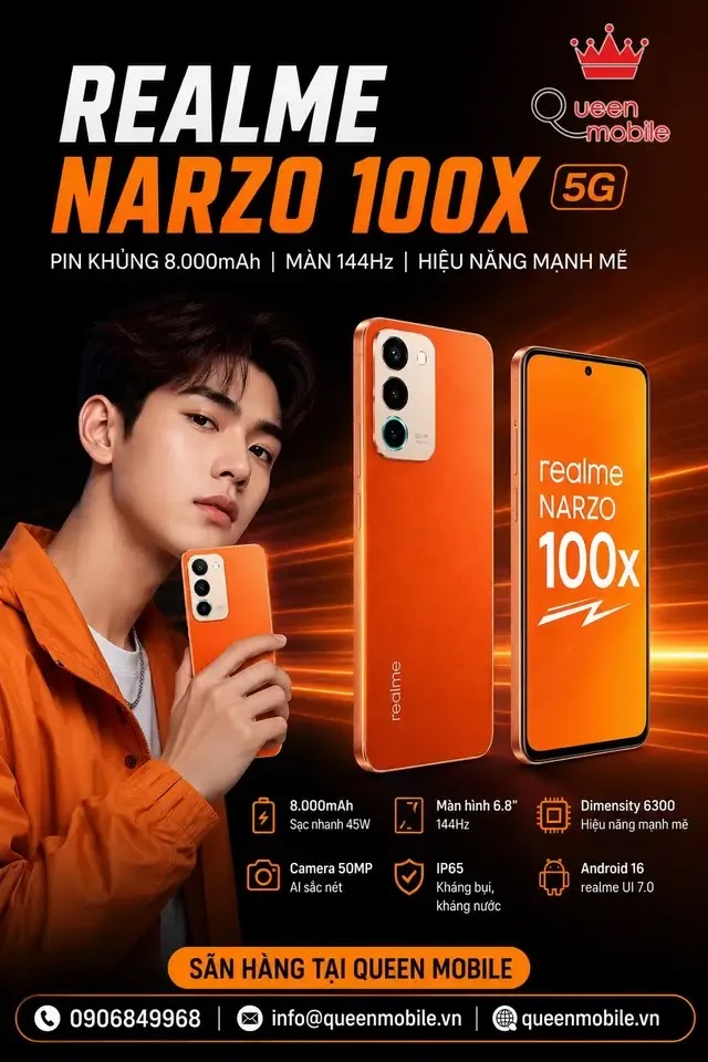 Realme Narzo 100x 5G ra mắt tại Ấn Độ với pin 8.000mAh, màn hình 144Hz và Dimensity 6300 #Realme #RealmeNarzo100x #Narzo