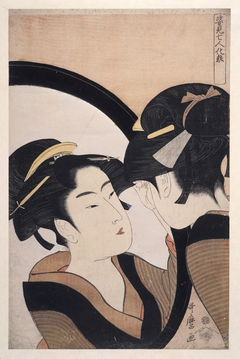 A woman looking at her reflection in a mirror 1793 1804