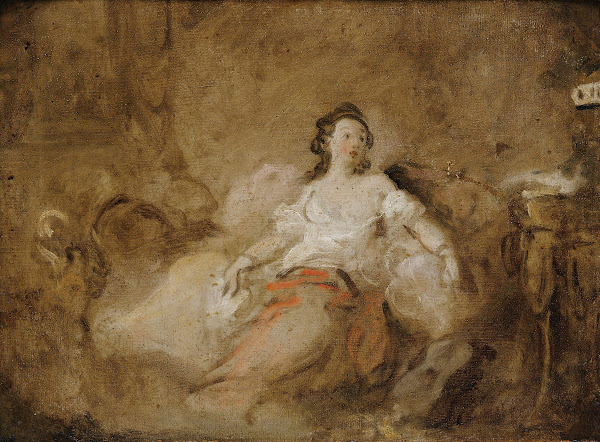 Young Lady Wearing A Negligée In An Interior