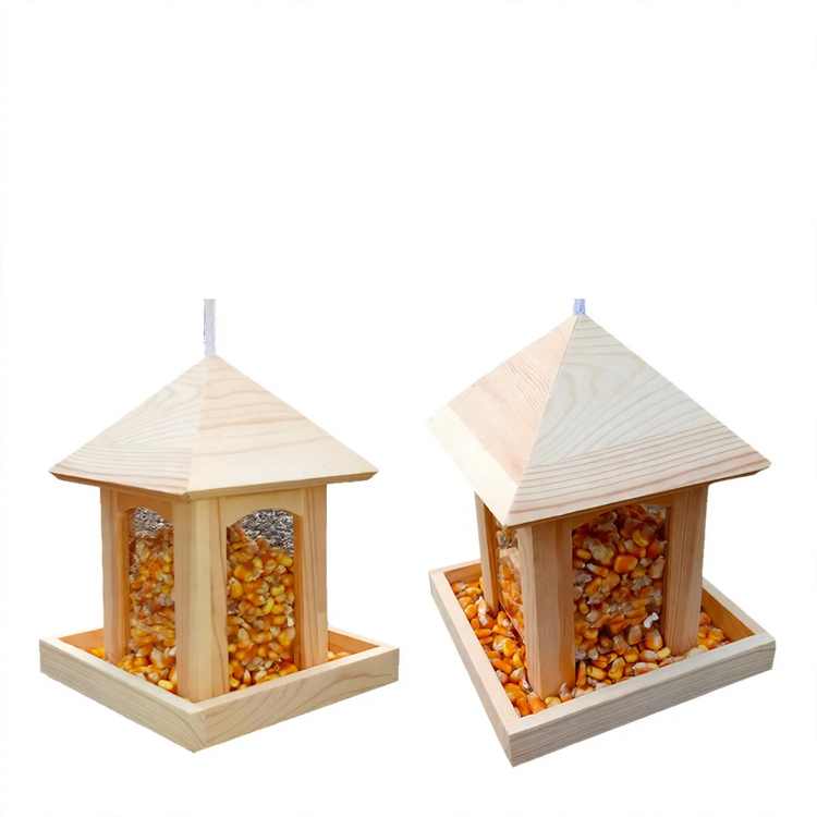 Wooden Bird Feeding Station for Hanging