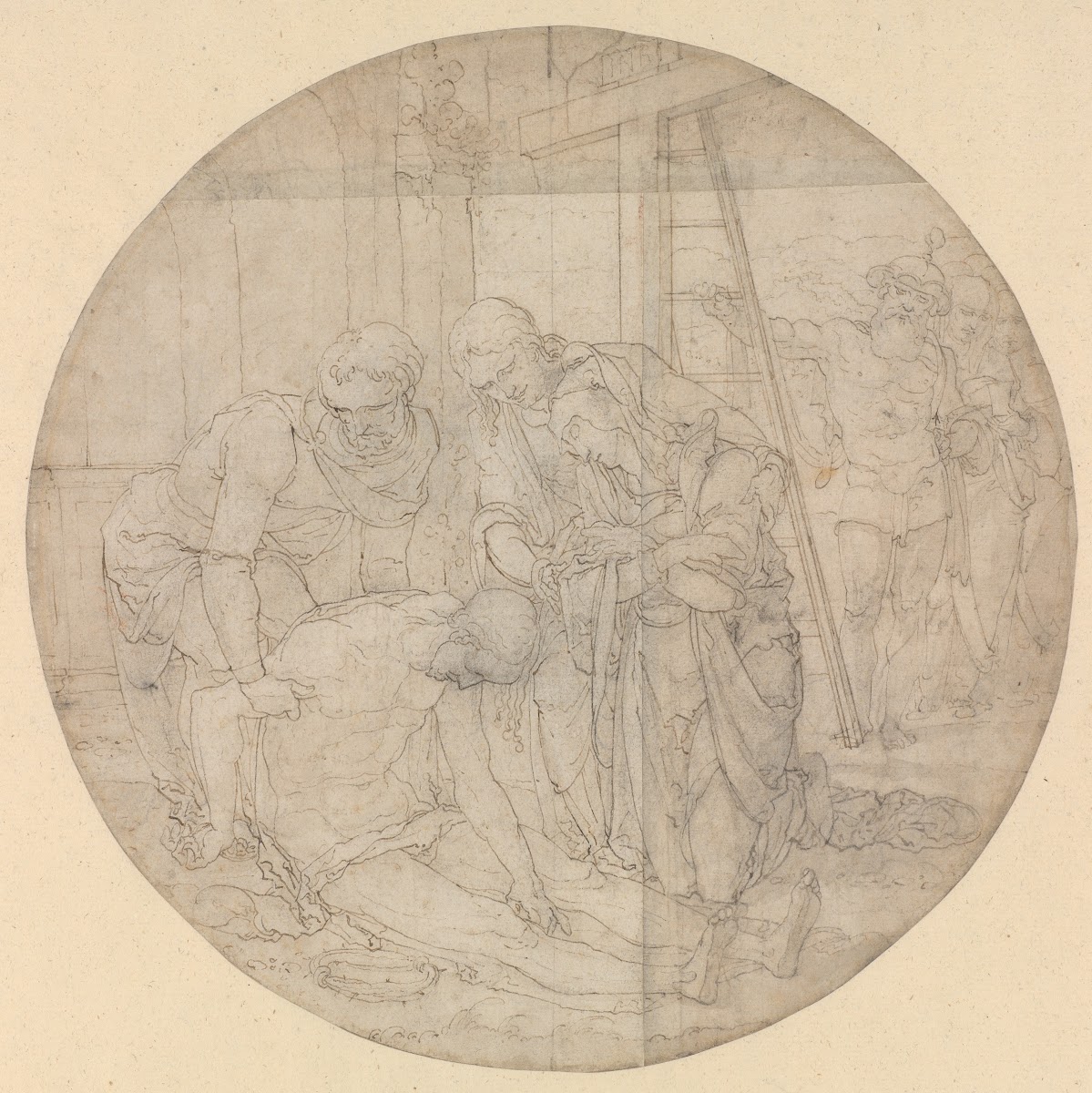 Christ at the Foot of the Cross Mourned by Mary and John early 16th century