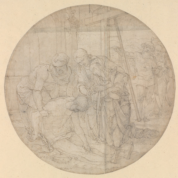 Christ at the Foot of the Cross Mourned by Mary and John early 16th century