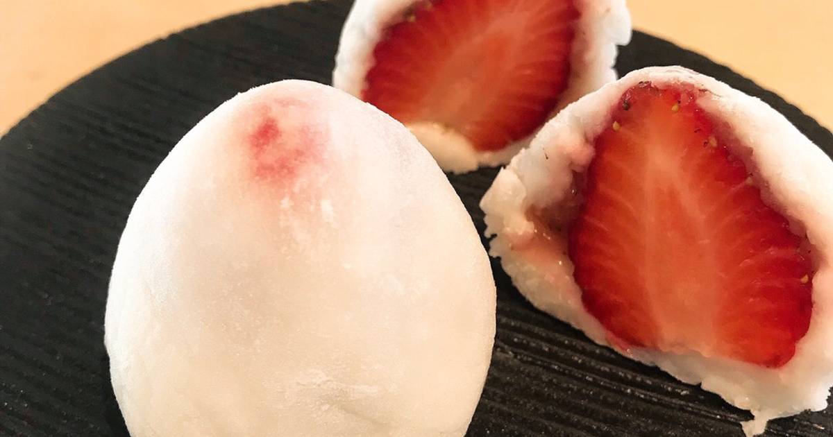 Bánh dẻo dâu tây Ichigo daifuku phiên bản lò vi sóng