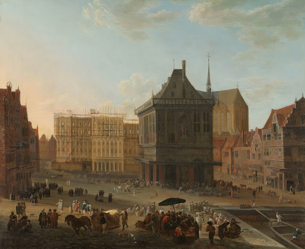 The Dam in Amsterdam with the new Town Hall under Construction 1652   1689
