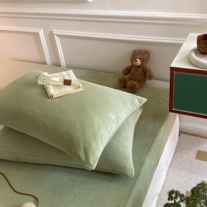 Fitted sheet made of microfiber fleece, Nordic style