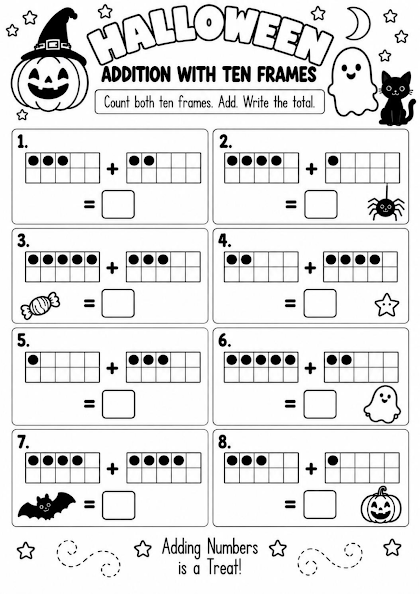 Halloween Addition with Ten Frames
