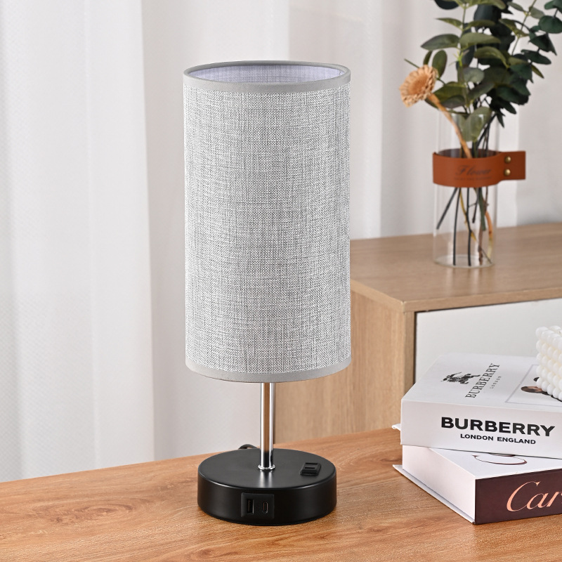 Tischleuchte USB, LED, dimmbar, Stoff