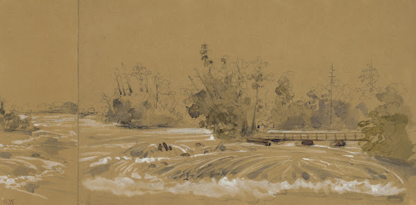 The rapids above the American falls Niagara 1853