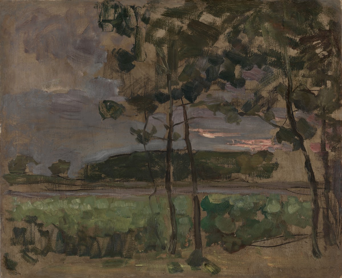 Field with Young Trees in the Foreground c 1907