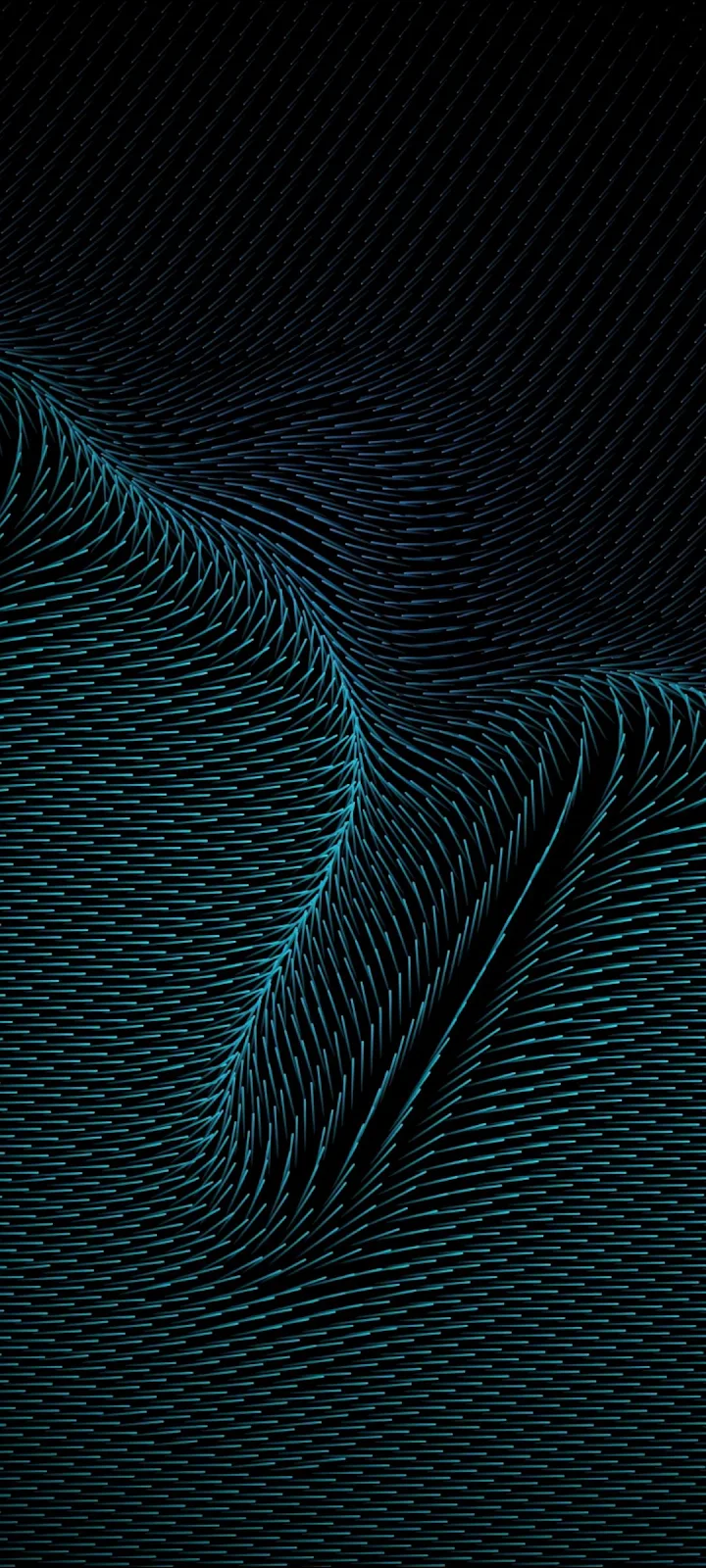 Abstract Teal Digital Wave Pattern - Generative Abstract Art Full HD iPhone Wallpaper (1080x2400)