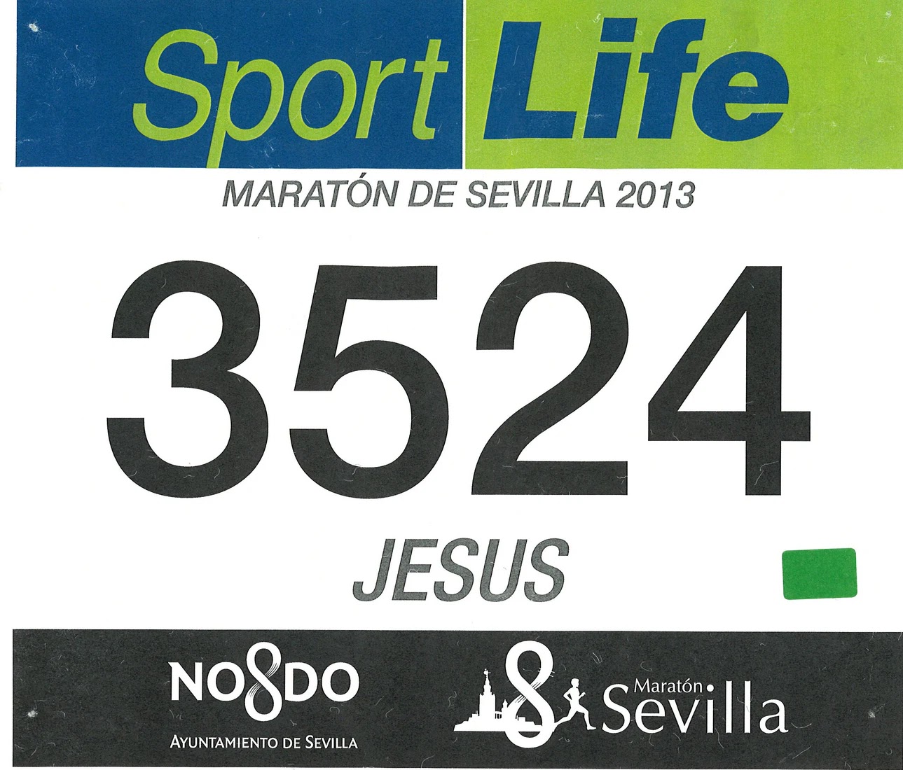 Dorsal de Maraton Sevilla