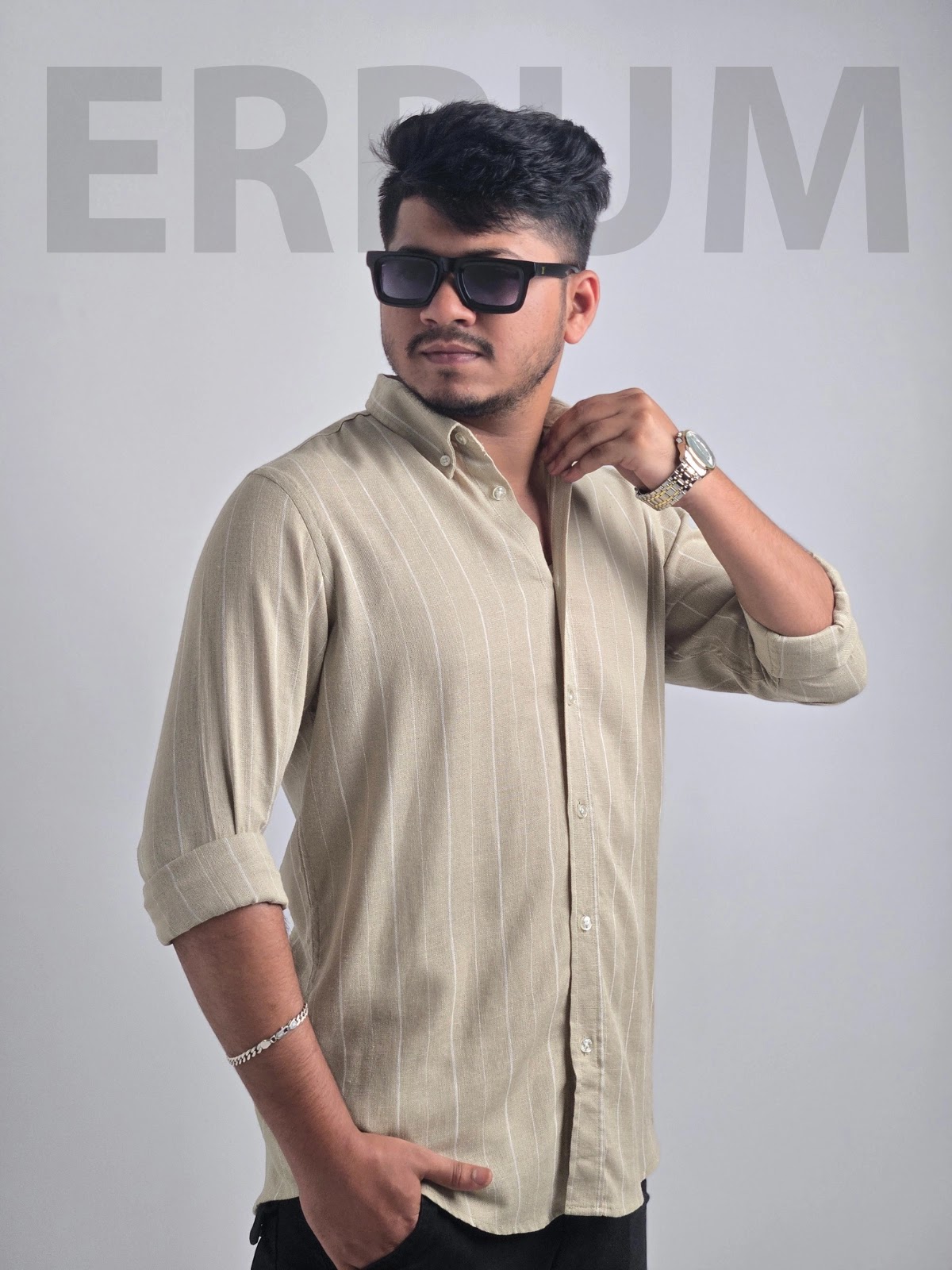 Men's Full Sleeve Casual Shirt Muted Olive