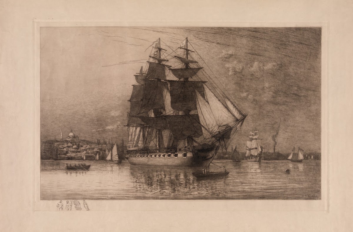 The frigate Constitution in Boston Harbor 1910