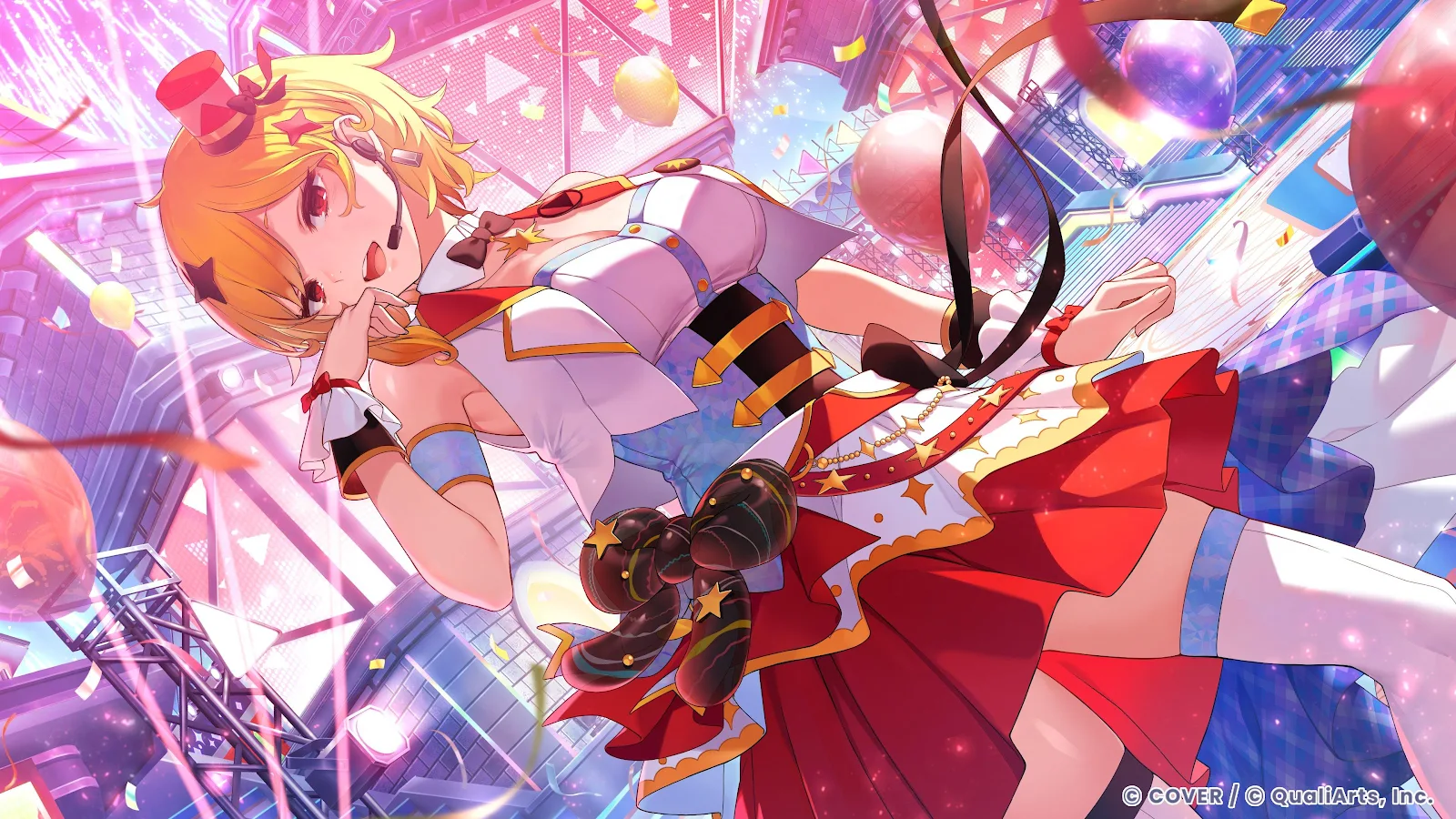 Yuzuki Choco On Idol Stage - Anime Illustration 4K Wallpaper (3840x2160)
