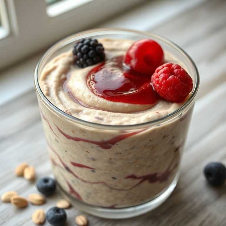 PB&J Blended Overnight Oats – Easy Homemade Breakfast for Busy Mornings finished
