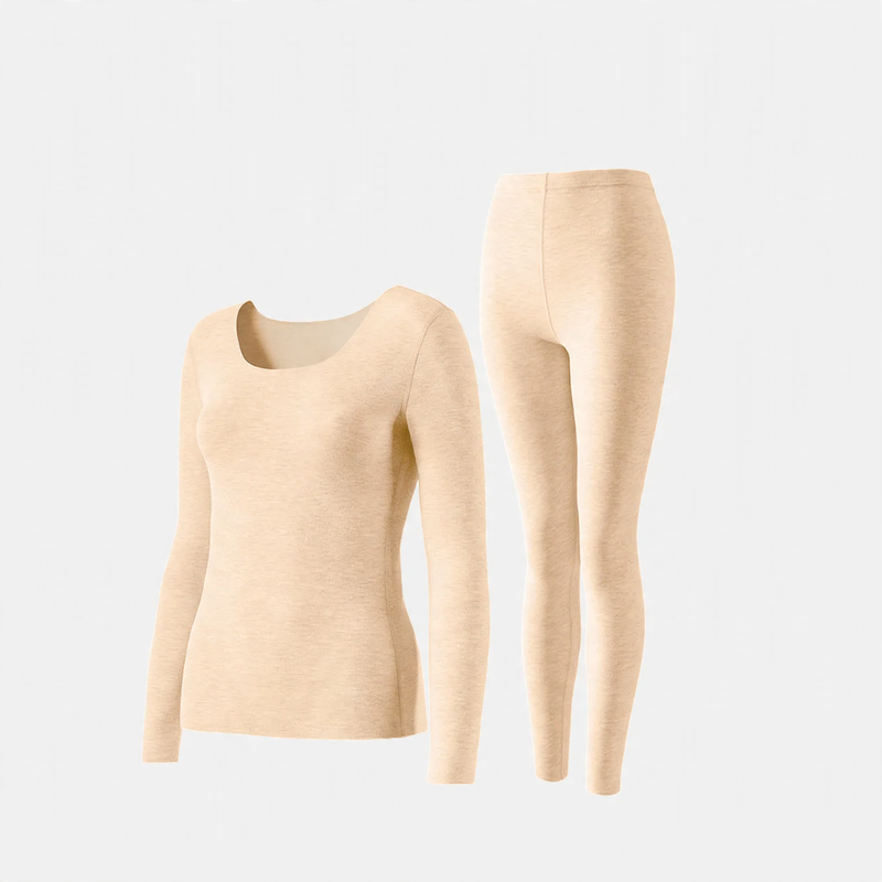 Women's Thermal Underwear Set, Lined, Round Neck
