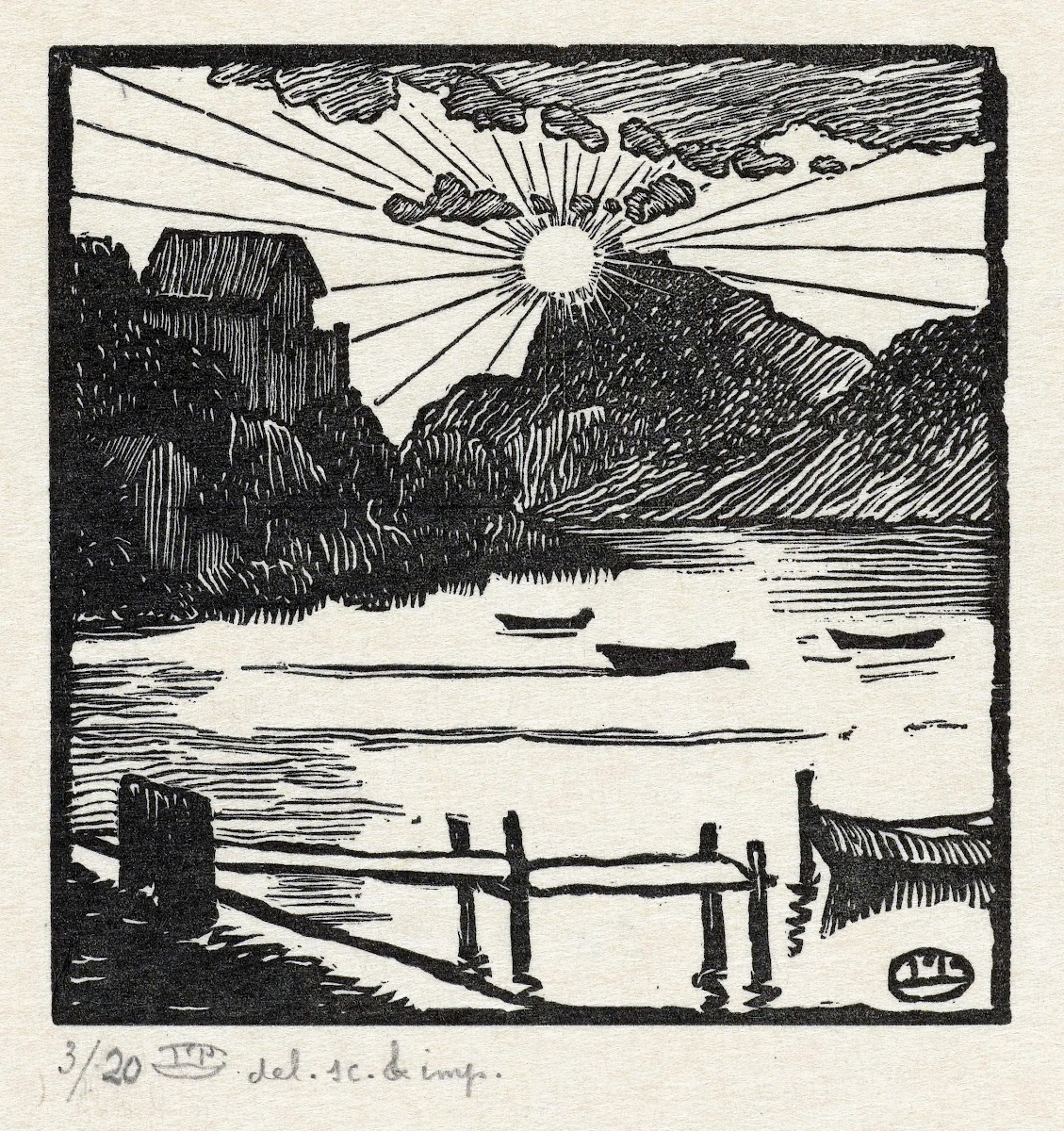 Zonsopgang boven een meer 1927