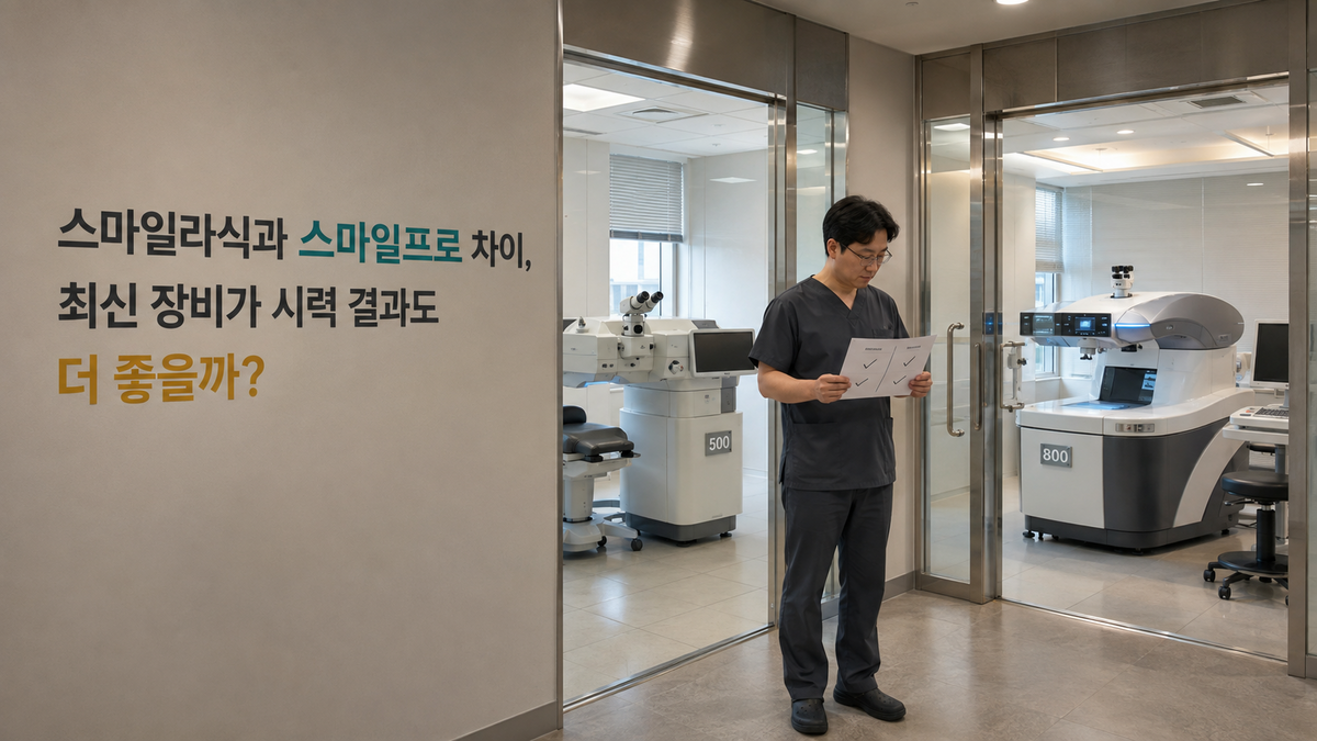 스마일라식과 스마일프로 차이, 최신 장비가 시력 결과도 더 좋을까?