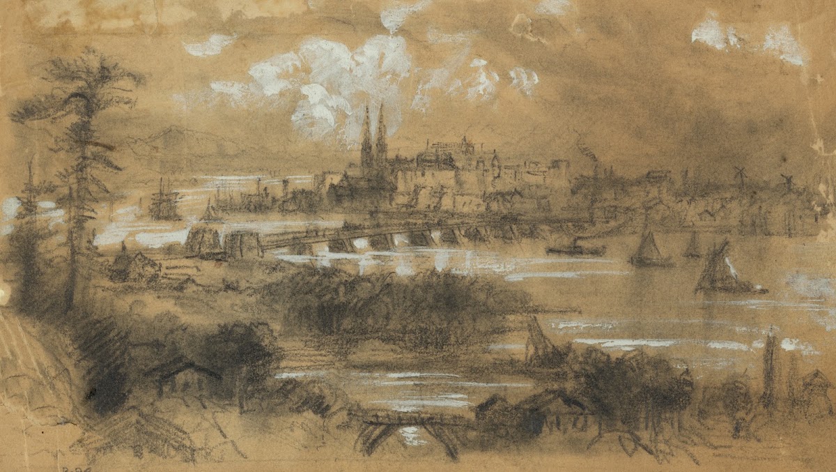 Cityscape with river 1860 1865