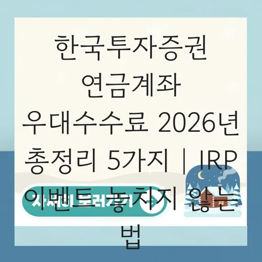 한국투자증권 IRP 이벤트 우대수수료 적용 받는 법 대표 이미지