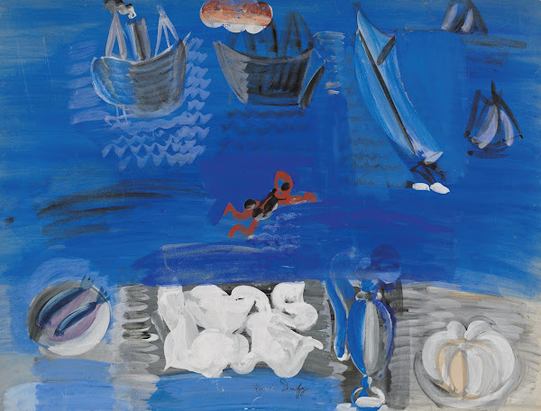 Nature morte et bateaux circa 1923