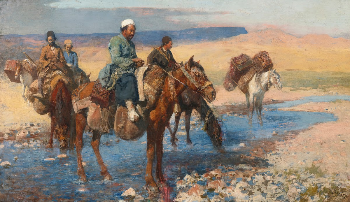 Horses At The Ford  Persia