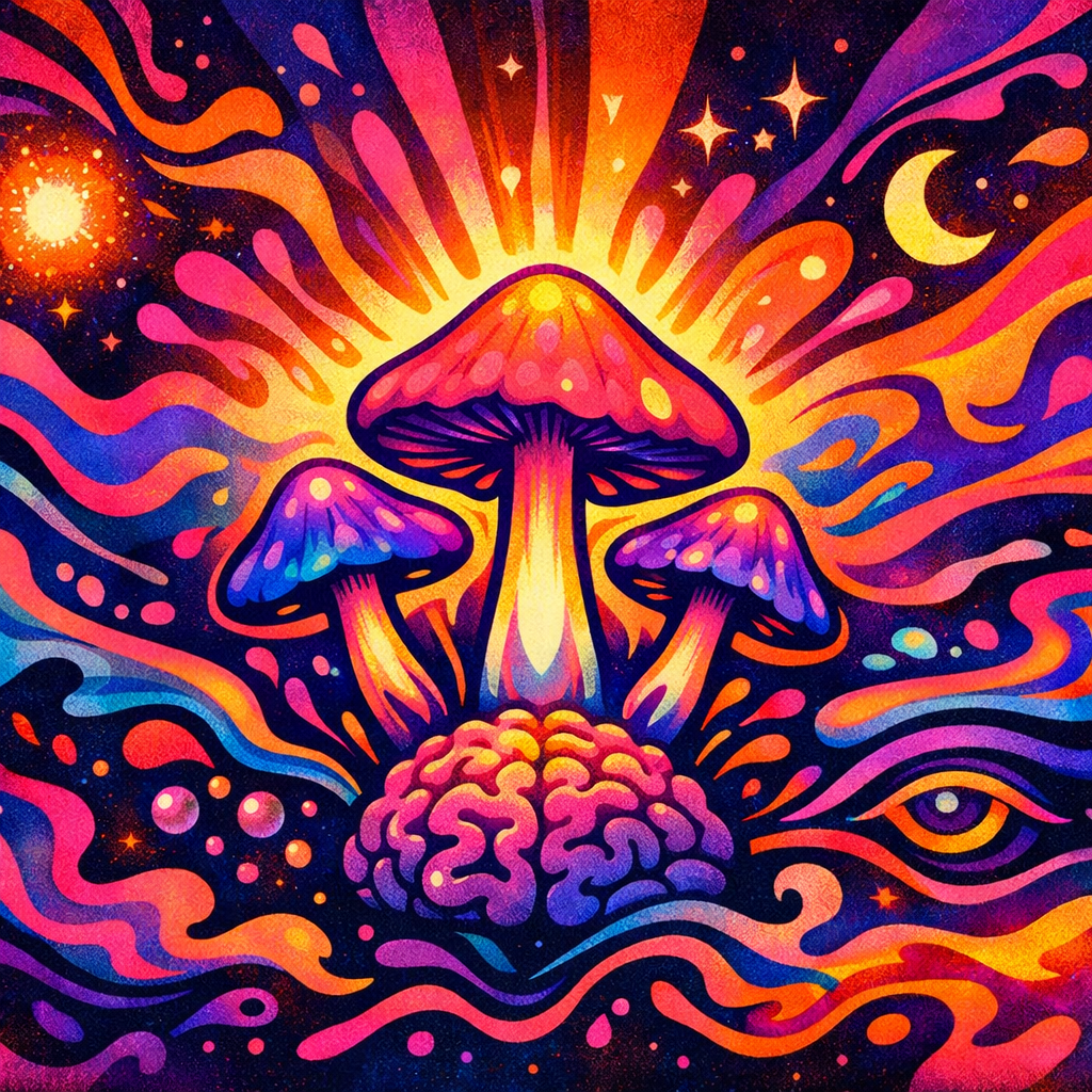 microdosing mushrooms benefits – creative and expressive visual interpretation with modern lifestyle elements
