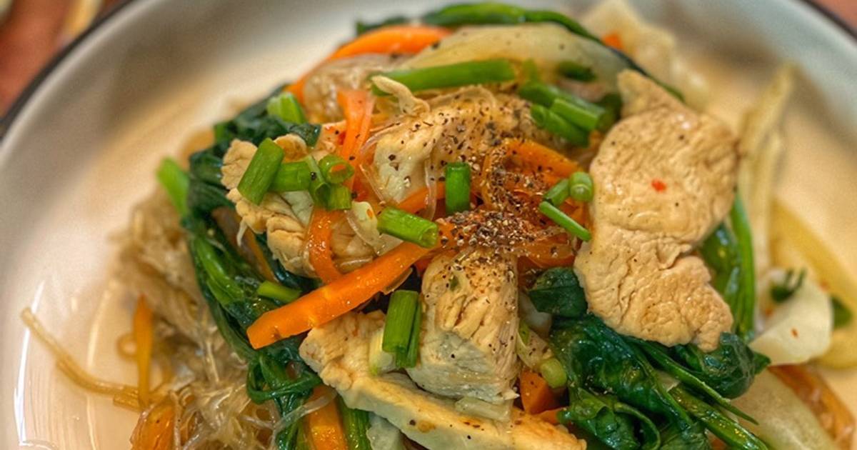 Miến xào ức gà