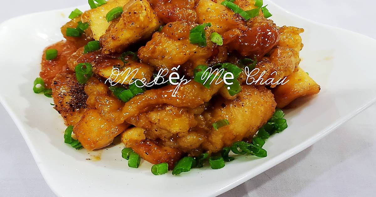 Ức gà chiên sốt tắc