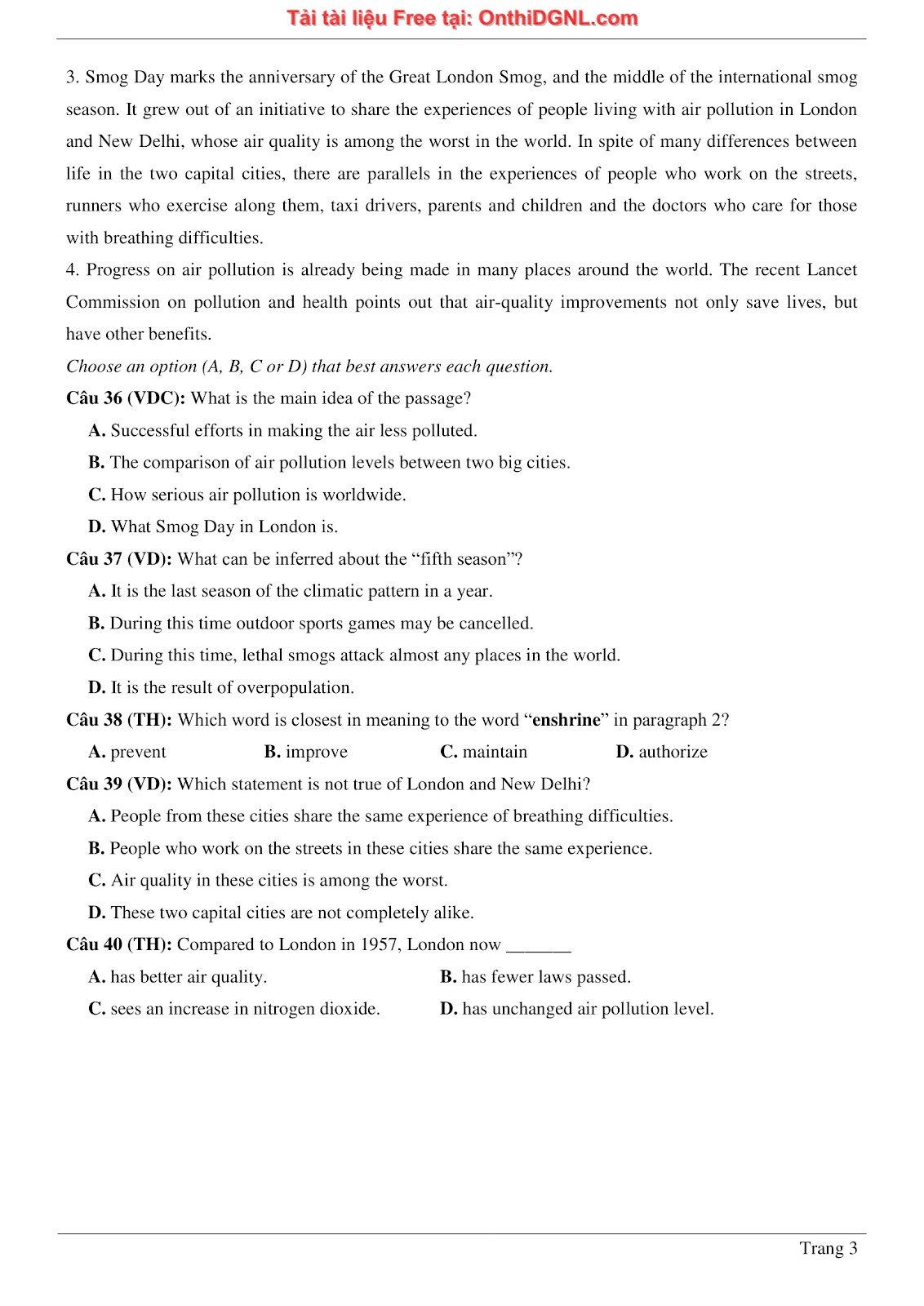 800 bài tập môn Tiếng Anh - Ôn thi ĐGNL ĐHQG TP HCM Phần 18