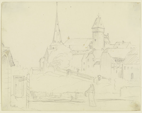Mittelalterliches Dorf Mit Kirche Und Stadtturm