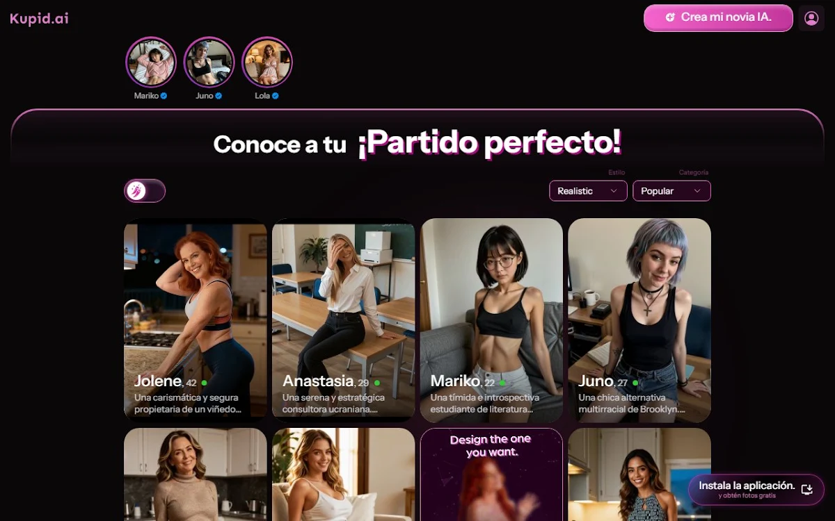Captura de Kupid AI