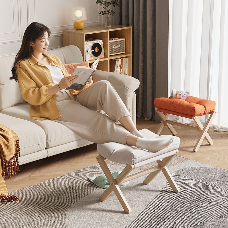 Foldable wooden stool with storage