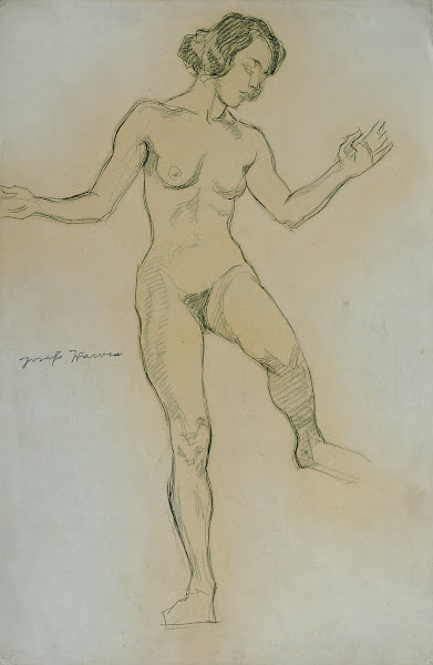 Aktstudie in Tanzpose Vorderansicht 1925
