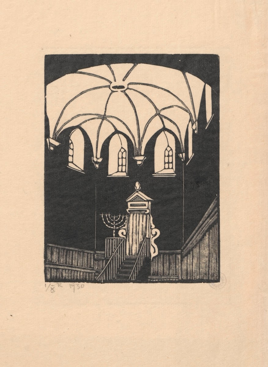 Lwów  Wnętrze Synagogi Złotej Róży 1930