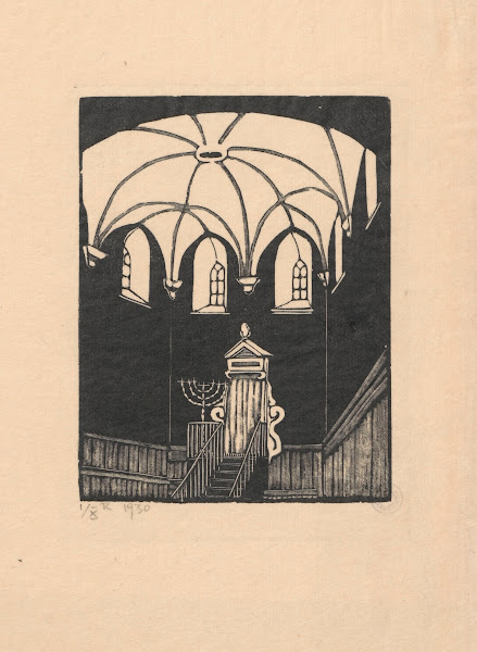 Lwów  Wnętrze Synagogi Złotej Róży 1930