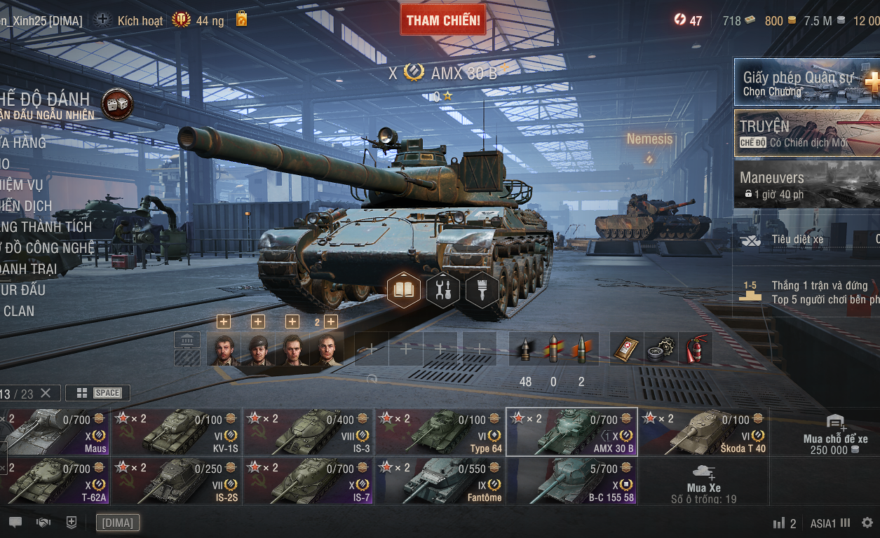 Acc World of Tanks PC gồm 5 tank X IS-7, T-62A, Maus, AMX 30...