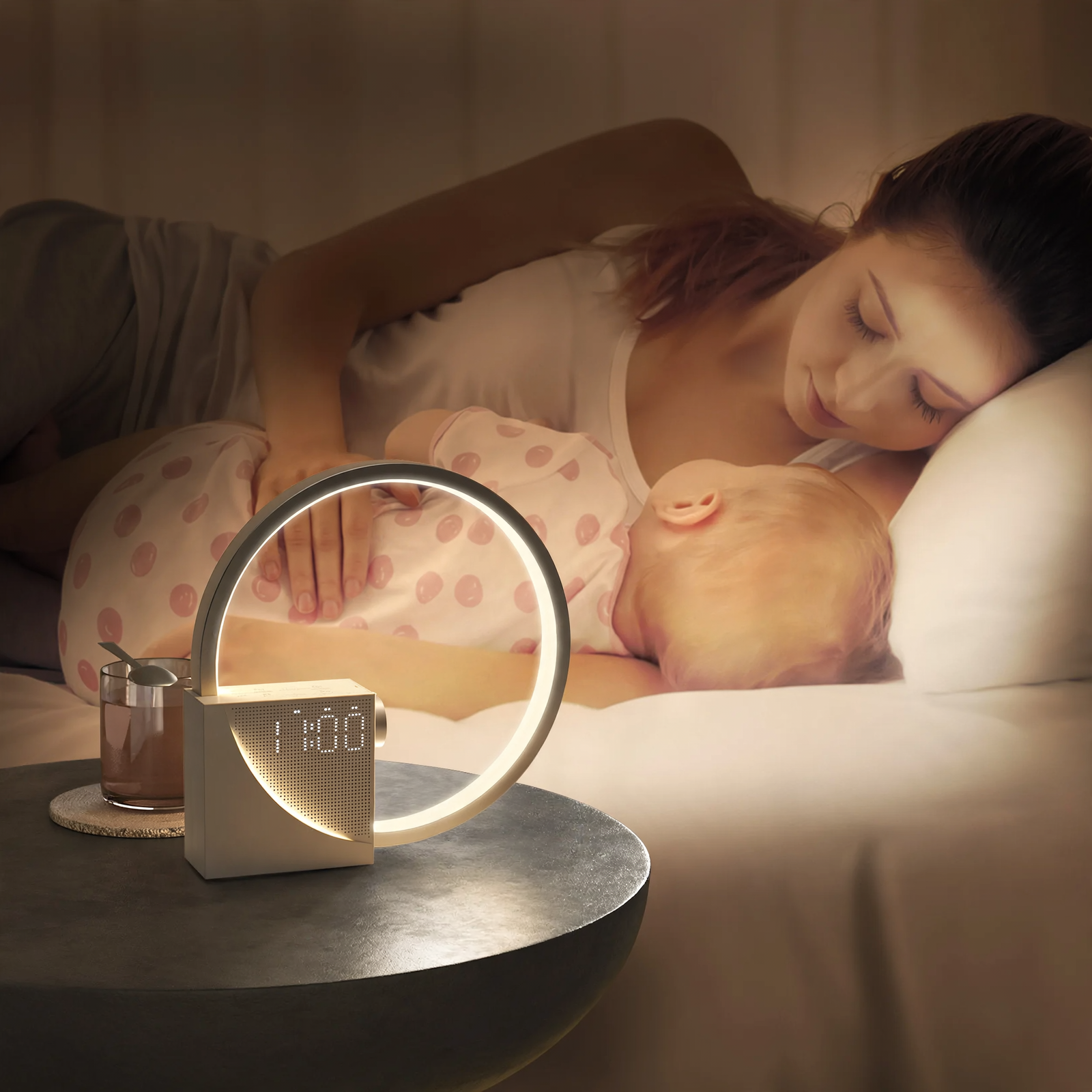 Multifunctional AJ300D Wake-Up Light with USB Charging Function