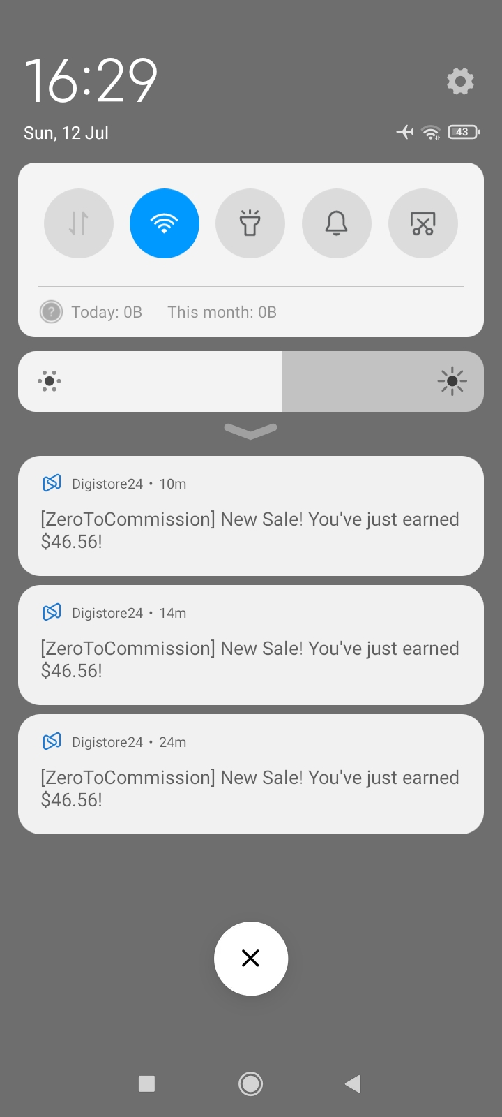 Affiliate commission dashboard screenshot