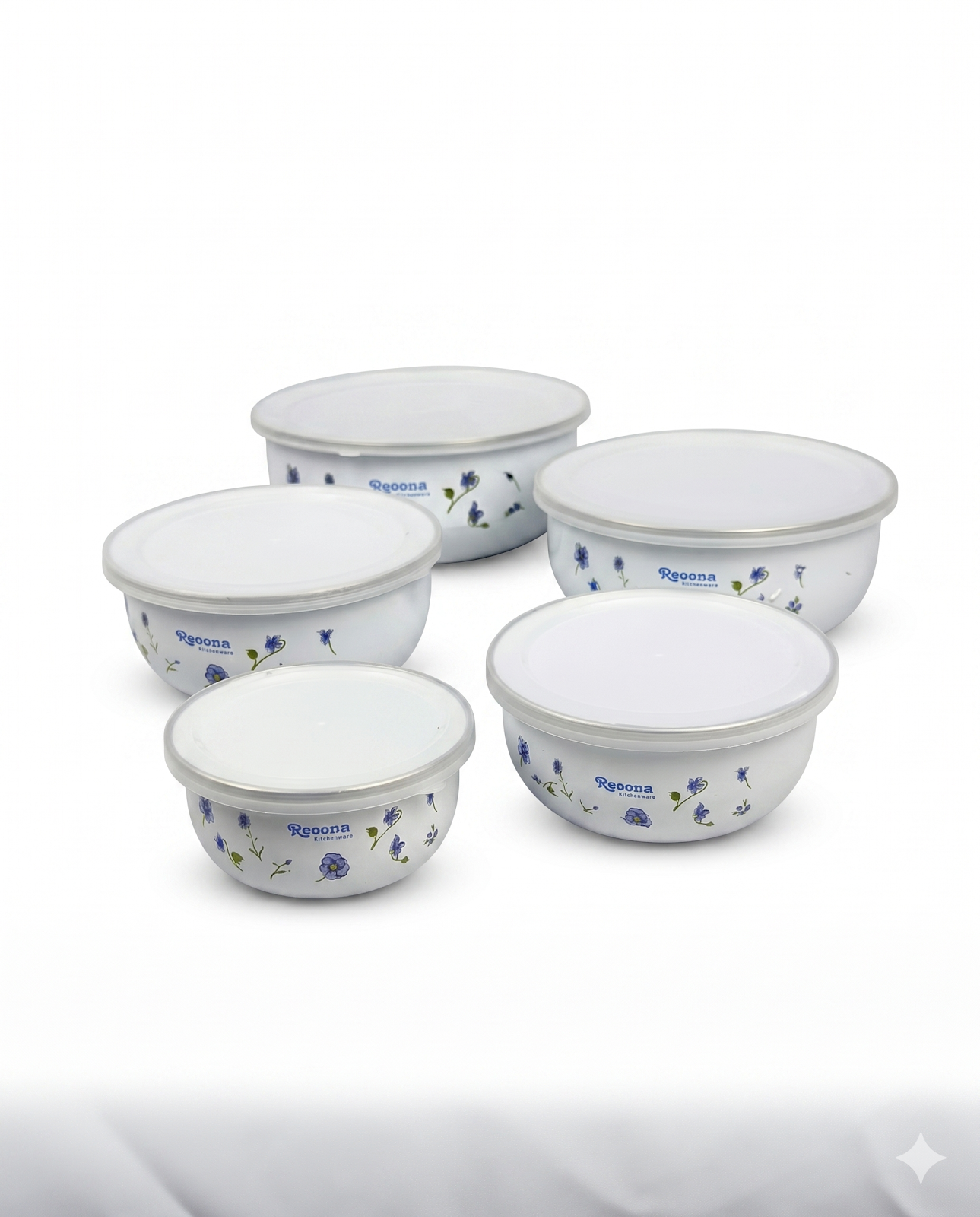 Recipiente En Peltre Con Tapa Plastica X 5Pcs 10/12/14/16/18Cm -240/440/740/1000/1500Ml — imagen 2