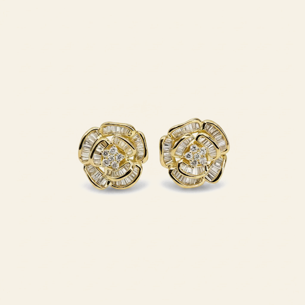 Peony Studs – Yellow Gold