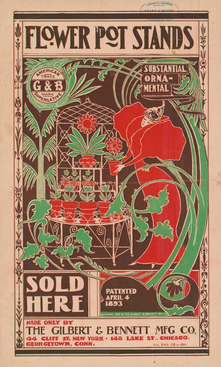Flower pot stands sold here 1895